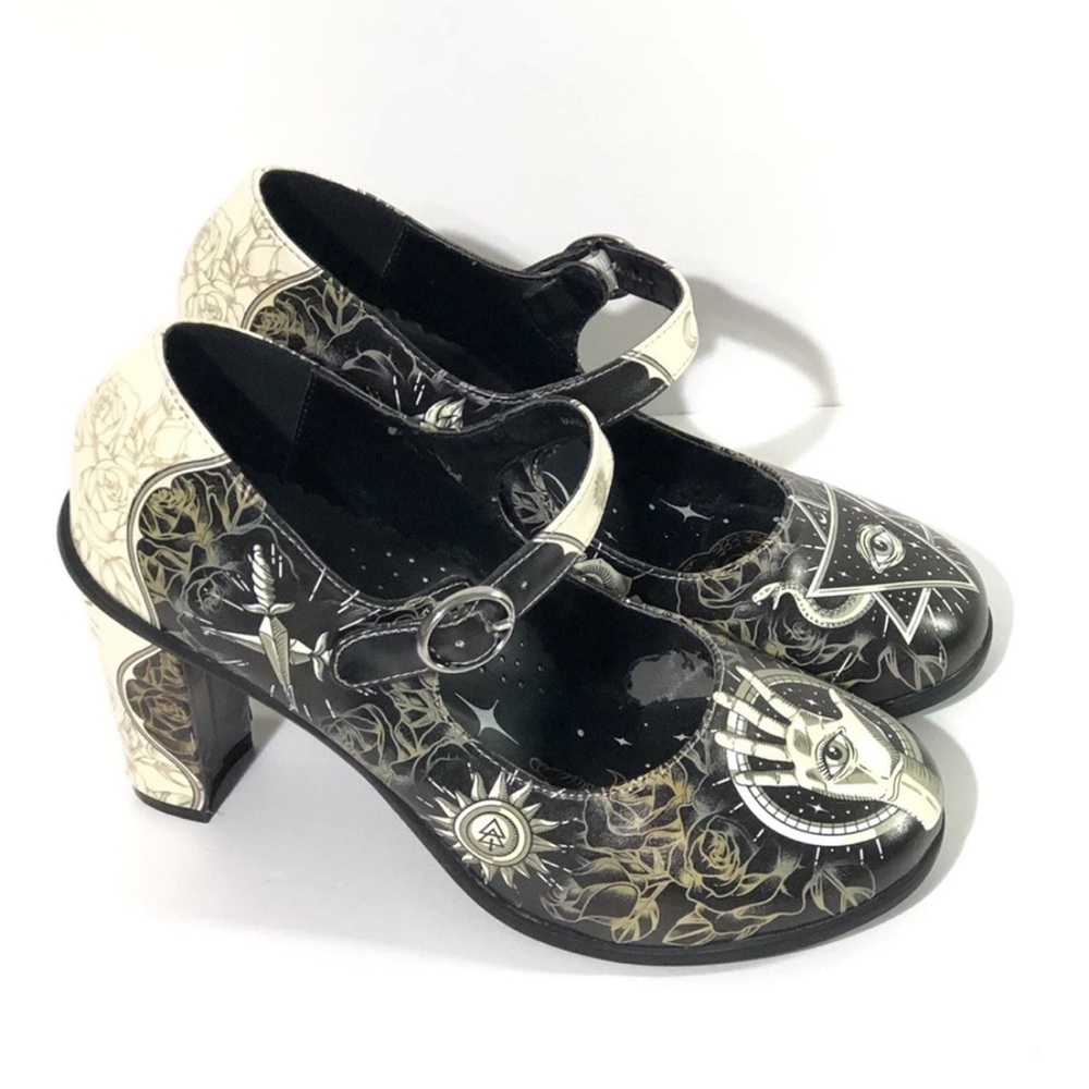 Hot Chocolate Women’s Design Esoteric High Heeled Mary Jane Shoes Pumps - Picture 4 of 10
